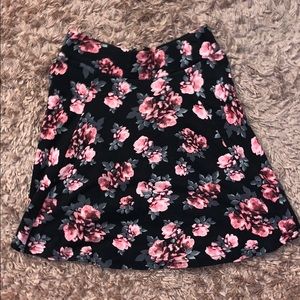 Black skater skirt with flowers